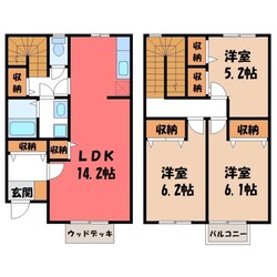 ゆいの杜西駅 徒歩3分 1-2階の物件間取画像